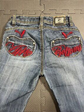 Vintage Apple Bottoms Distressed Jeans Size 1/2 Womens Iconic 2000s Nelly Era Wi